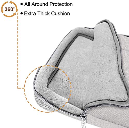 MOSISO Maletín 13-13,3 Pulgadas Compatible con MacBook Pro 14 Pulgadas 2022 2021 M1 Pro / M1 MAX A2442, Funda Blanda Protectora 360 Multifuncional Bolso con Correa de Carro, Gris