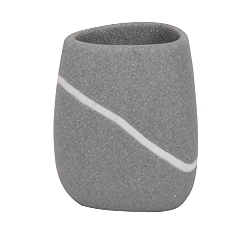 MSV Bad Accessoires - Dispensador de jabón, jabonera, vaso para cepillos de dientes, color gris