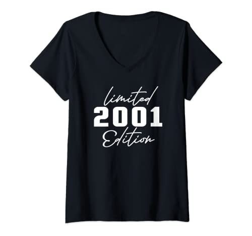 Mujer 21st Cumpleaños, Limited 2001 Edition, Masculino Femenino, 21 Años Camiseta Cuello V