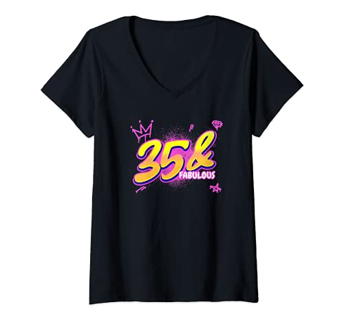 Mujer 35 cumpleaños 35 y fabuloso partido 35 años Graffity Camiseta Cuello V