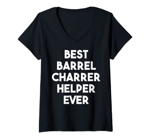 Mujer El mejor ayudante de barril Charrer Camiseta Cuello V