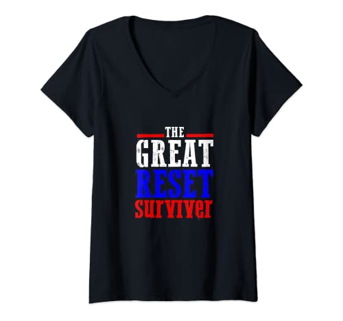 Mujer The Great Reset Survivor Camiseta Cuello V