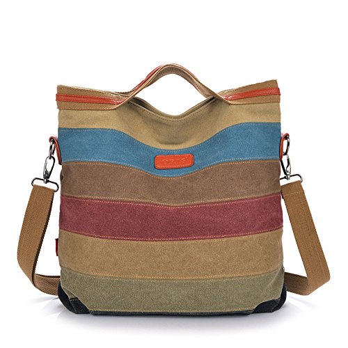 Multicolor Bolso para Mujer de Lona, Fashion Bolsos de Bandolera Cruzado, Casual Shoppers y Bolsos de Hombro con Las Asas