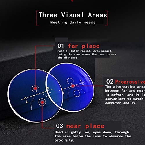 Multifocal Progresivo Gafas de Lectura Hombres Mujeres Computer Filtro de luz Azul de enfoque múltiple Presbicia Inteligente Anteojos Retro de Ligero Marco Cómodos sin línea Lectores Antirreflejos