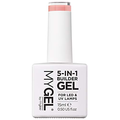 Mylee 5 En 1 Esmalte de Uñas Fortalecedor UV LED, Gel Transparente para Uñas Duras y Fuertes, Da Forma y Alarga Tus Uñas, Para Decoración de Uñas, Fácil de Retira, Manicura Profesional (Durazno)