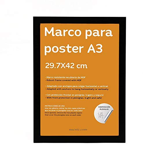 Nacnic Poster de Patente de Tijeras de peluquería. Lámina para enmarcar. Tamaño (A3 con Marco)