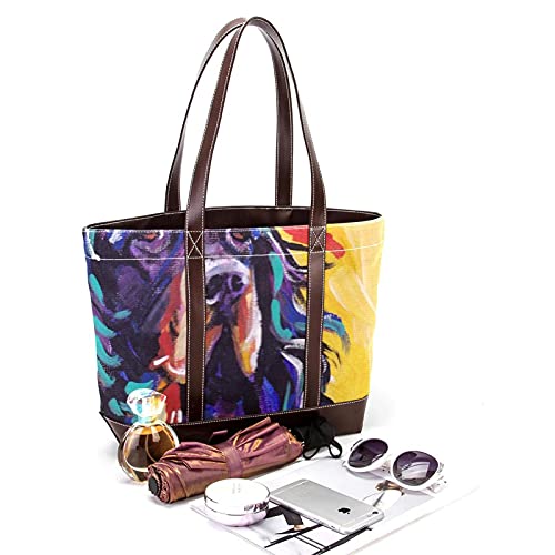 NaiiaN Bolsos de hombro Monedero de compras Bolsos de correa de peso ligero para madres, mujeres, niñas, señoras, estudiantes, gordon setter, bolsa de asas para perros