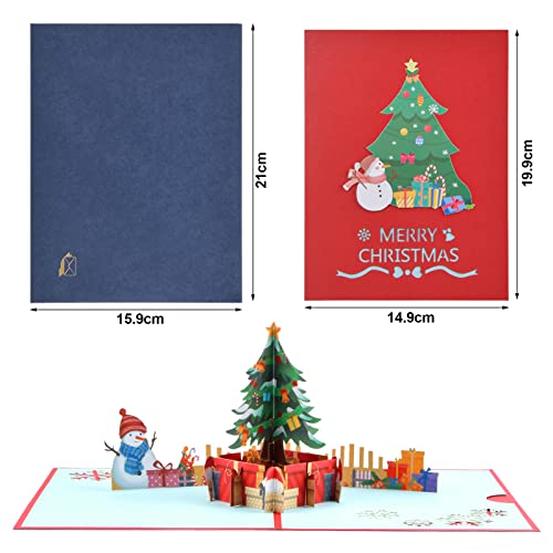 NATUCE Tarjetas de Felicitación de Navidad, 3D Pop Up Tarjetas Navidad Tarjetas de Navidad , Tarjetas Navideñas con Sobre, 3D Desplegables Tarjeta de Navidad para Niños Familiares Amigos