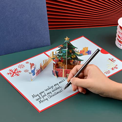 NATUCE Tarjetas de Felicitación de Navidad, 3D Pop Up Tarjetas Navidad Tarjetas de Navidad , Tarjetas Navideñas con Sobre, 3D Desplegables Tarjeta de Navidad para Niños Familiares Amigos