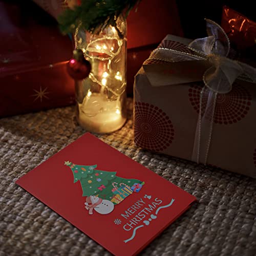 NATUCE Tarjetas de Felicitación de Navidad, 3D Pop Up Tarjetas Navidad Tarjetas de Navidad , Tarjetas Navideñas con Sobre, 3D Desplegables Tarjeta de Navidad para Niños Familiares Amigos