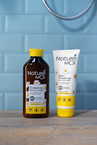 Naturé Moi - Champú brillo dorado con manzanilla orgánica del maine y la lera - Recupera los reflejos del cabello rubio - 250 ml - Fabricado en Francia