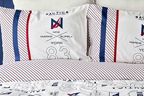 NAUTICA Home Discovery Juego de Funda Nórdica 100% algodón Ranforce 150X220+45X110 cm Fundas de Almohada