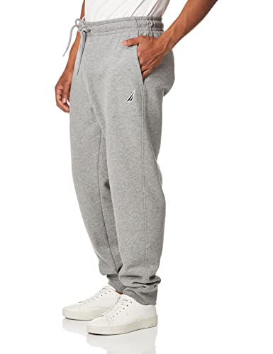 Nautica Men's Anchor Fleece Basic Joggers, Stone Grey Heather, X-Small