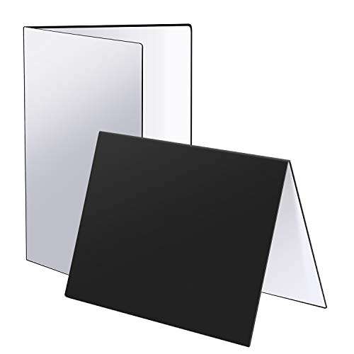 Neewer 30x21cm Cartón Reflector Plegable Tablero Reflectante para Estudio Fotografía de Joyería de Mesa Fotografía de Cosméticos Alimentos y Productos Video Shooting (Negro/Blanco/Plata)