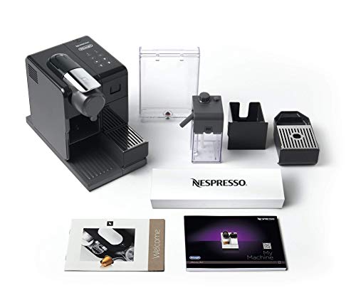 Nespresso De'Longhi Lattisima Touch Animation EN560.B - Cafetera monodosis de cápsulas Nespresso con depósito de leche, 6 recetas seleccionables,color negro, Incluye pack de bienvenida con 14 cápsulas