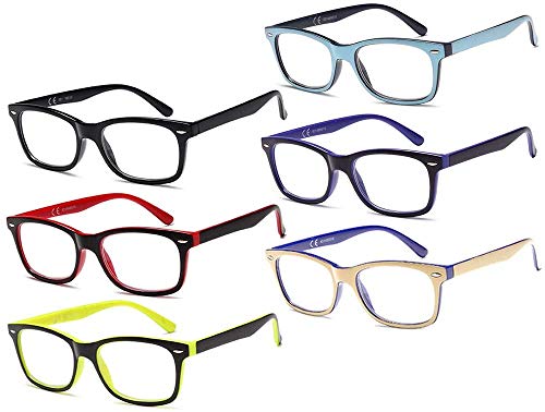 NEWVISION® - 6 pares de gafas de lectura presbiopia, gafas premontadas de lectura Montura Bicolor Fashion para mujer y hombre, unisex, NV056 (+1.50, colores de mezcla)