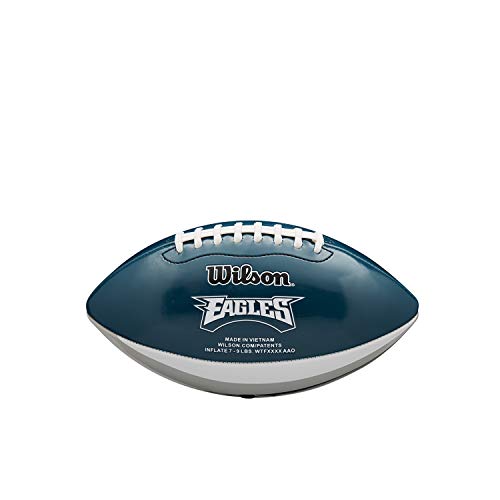 NFL City Pride Balón de fútbol Americano Wilson, Philadelphia Eagles, Cuero Compuesto, para Jugadores Aficionados, Petróleo/Plateado, WTF1523XBDL