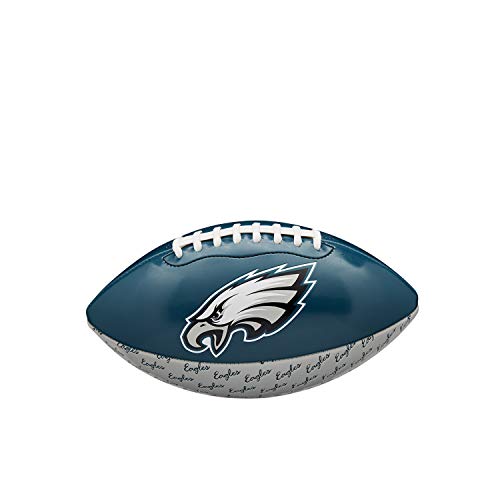 NFL City Pride Balón de fútbol Americano Wilson, Philadelphia Eagles, Cuero Compuesto, para Jugadores Aficionados, Petróleo/Plateado, WTF1523XBDL