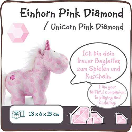 NICI Suave Juguete de Pink Diamond 13 cm – Tiernos Juguetes de Unicornio para niñas, niños y bebés – Animal de Relleno Esponjoso para abrazar y Jugar – Acogedores Animales de Peluche