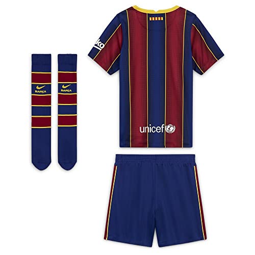 NIKE FC Barcelona Temporada 2020/21-FCB LK NK BRT HMCD4590-456 Kit Completo Primera Equipación, Niño, Deep Royal Blue/Varsity Maize Full Sponsor, S