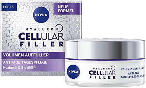 NIVEA Hyaluron Cellular Filler - Crema de día antiedad (1 x 50 ml), crema de día con ácido hialurónico y refuerzo de colágeno, crema hidratante antienvejecimiento