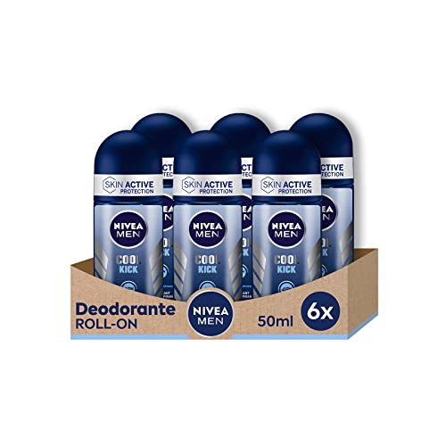 'Nivea Men de "Cool Kick Desodorante Roll On, anti de perspirant – 6 Pack (6 x 50 ml)