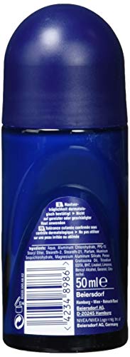 NIVEA MEN Desodorante Dry Impact Roll On en paquete de 6 unidades (6 x 50 ml), rodillo antitranspirante para una sensación refrescante en la piel, desodorante con protección de 48 horas.