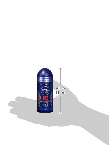 NIVEA MEN Desodorante Dry Impact Roll On en paquete de 6 unidades (6 x 50 ml), rodillo antitranspirante para una sensación refrescante en la piel, desodorante con protección de 48 horas.