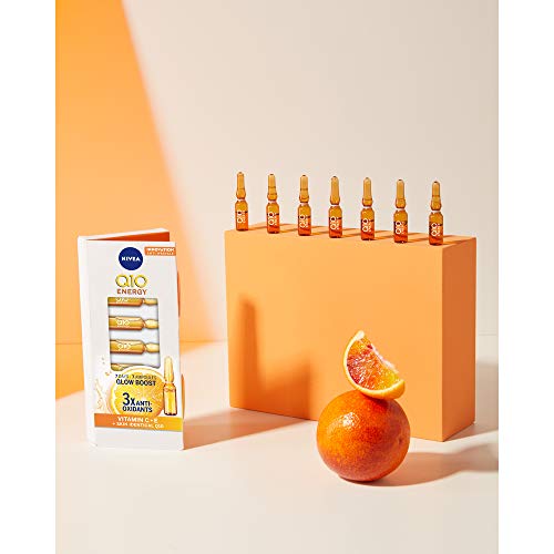 Nivea Q10 Energy Ampollas Antiarrugas Piel Radiante y Luminosa, Pack de 7 Ampollas