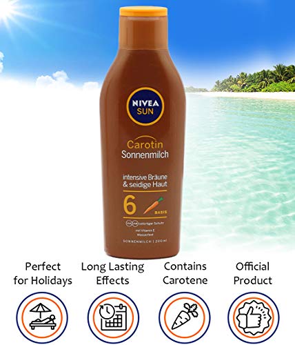 Nivea sun - Loción solar con betacaroteno, lsf 6, 1er pack (200 ml)