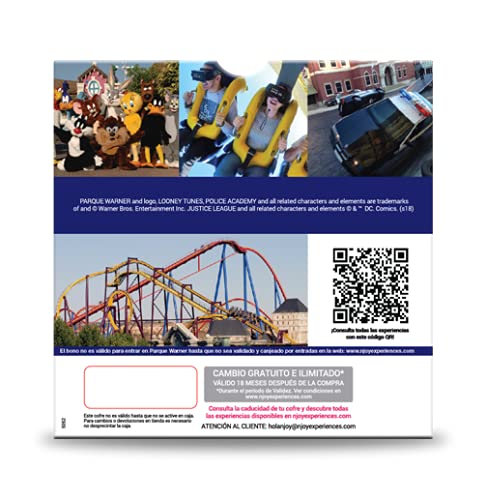 NJOY Experiences - Caja Regalo - Parque Warner - 2 entradas, niños con Altura Inferior a 1m Gratis