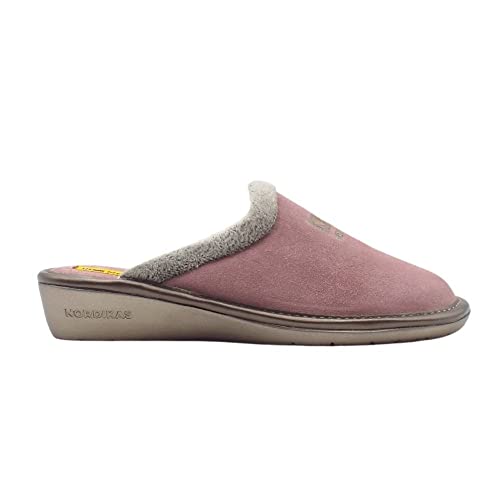 Nordikas 238 Natala Zapatillas De Lujo para Damas De Mula En Ante Malva 37 EU Mauve Suede