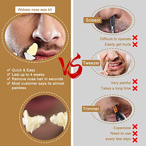 Nose Wax, Nose Wax Kit, Kit Depilación Nariz, Kit De Cera Nasal, Kits de Depilación con Cera, Nose Hair Removal Wax Kit, Elimina el vello nasal de forma rápida e indolora para hombres y mujeres, 100g