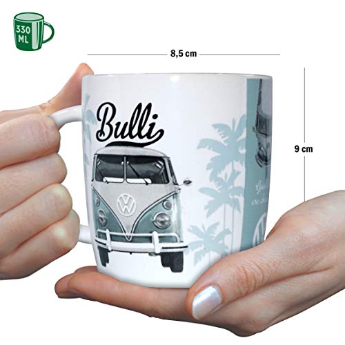 Nostalgic-Art Taza de café Retro VW Good Things Are Ahead of You – Idea de Regalo de Furgoneta Volkswagen, Cerámica, Diseño Vintage, 8.5 x 13 x 9 cm