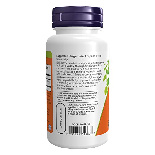 Now Foods Saúco, 500 Mg 60 Unidades 70 g