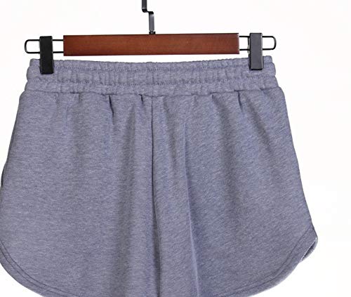 N\P Más el tamaño de verano pantalones cortos de algodón de las mujeres pantalones de deporte de cintura alta color caramelo hogar suelto casual pantalones cortos con bolsillo