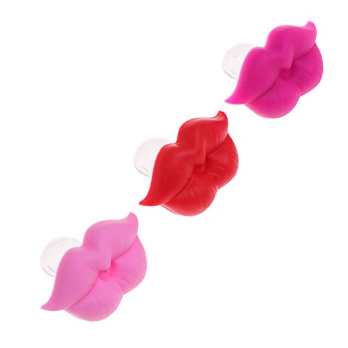 NUOBESTY 3 Piezas de Silicona Chupete Beso Labio Sensible Ortodoncia Chupetes Dentición Juguete para Bebé Niños Pequeños Bebé (Rojo Rosa Rosa Rojo)