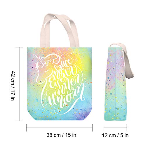 NymphFable Bolsa Lona Mujer Unicornio Reutilizables Ecológicas Bolsas para Comestibles Plegables Grande con Bolsillo Interior