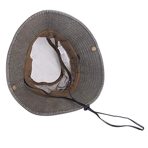 Obling Sombrero de Sol de algodón, protección UV, Sombrero de Verano Sombrero de Playa, Sombrero de Safari Sombrero de Pesca Plegable con Malla Transpirable y Correa Ajustable (Ejercito Verde)