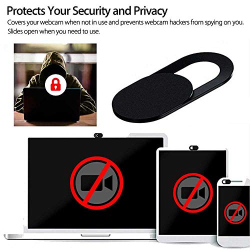 OcioDual 3 Tapas Tapaderas Deslizantes Pegatinas Adhesivas Tapones Cubiertas Negras para Seguridad Privacidad Cámara Web Webcam