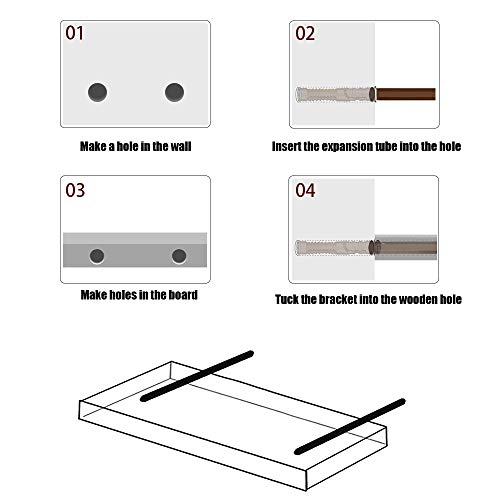 Oculto Soportes de Estantería Montados, 8 Piezas Estante Flotante Oculto, Estante Invisible de Servicio Pesado Para Fijaciones Herrajes, Decoración de Paredes,DIY (10 * 145mm)