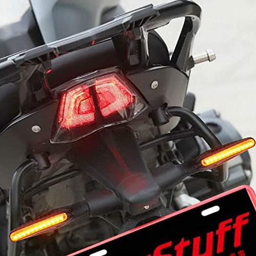 OFNMY 4pcs Intermitentes para Moto - 12 LEDs Indicador de Señal de Giro 12V (10.5 * 2cm)