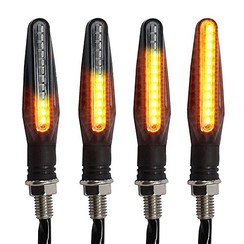 OFNMY 4pcs Intermitentes para Moto - 12 LEDs Indicador de Señal de Giro 12V (10.5 * 2cm)