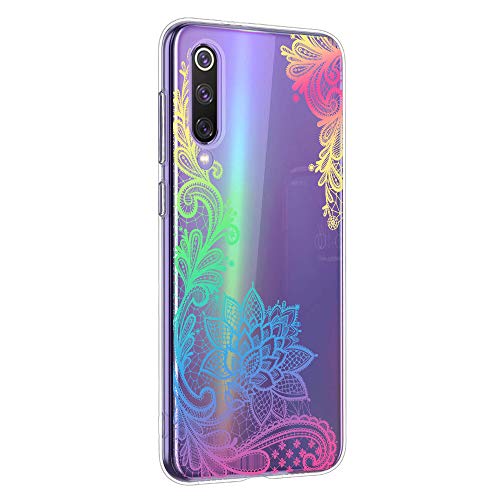 Oihxse Mandala Flores Encaje Patrón Serie Case Compatible con Huawei Nova 6SE Funda TPU Silicona Suave Protector Ultra Slim Anti-Rasguño Transparente Carcasa (A4)