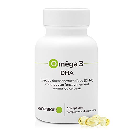 OMEGA 3 - DHA * 511 mg / 60 cápsulas * Cerebro, Visión * Garantía de satisfacción o reembolso * Fabricado en Francia