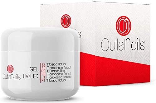 ON OUTLET NAILS Gel Trifasico Natural UV para Uñas/UV/LED 3en1 Rosa - 50 g