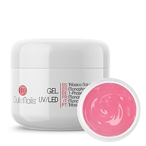 ON OUTLET NAILS Gel Trifasico Natural UV para Uñas/UV/LED 3en1 Rosa - 50 g