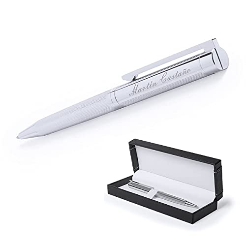 ONEPERSONAL - Bolígrafo Personalizado Elegante, Regalo Original Ideal para Hombre o Mujer. Bolígrafo Metálico Antideslizante con Acabado Brillante. Personalizado de Nombre o Texto Grabado a Laser.