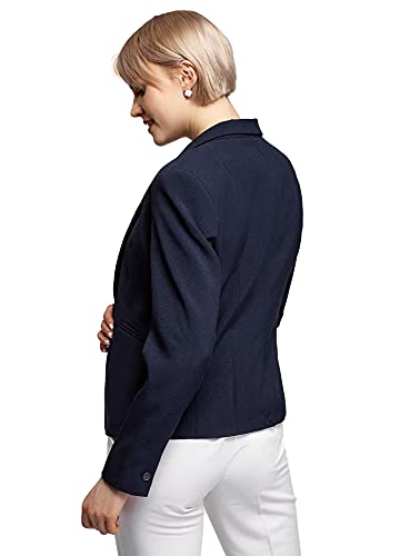 oodji Ultra Mujer Chaqueta Básica Ajustada, Azul, ES 42 / L