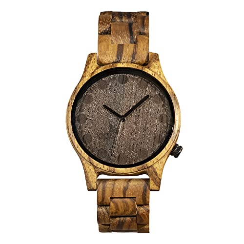 Opis Relojes Clásicos de Pulsera en Madera para Caballero - Mosqueteros: Aramis (M3-Madera de Cebra/Sándalo Negro)